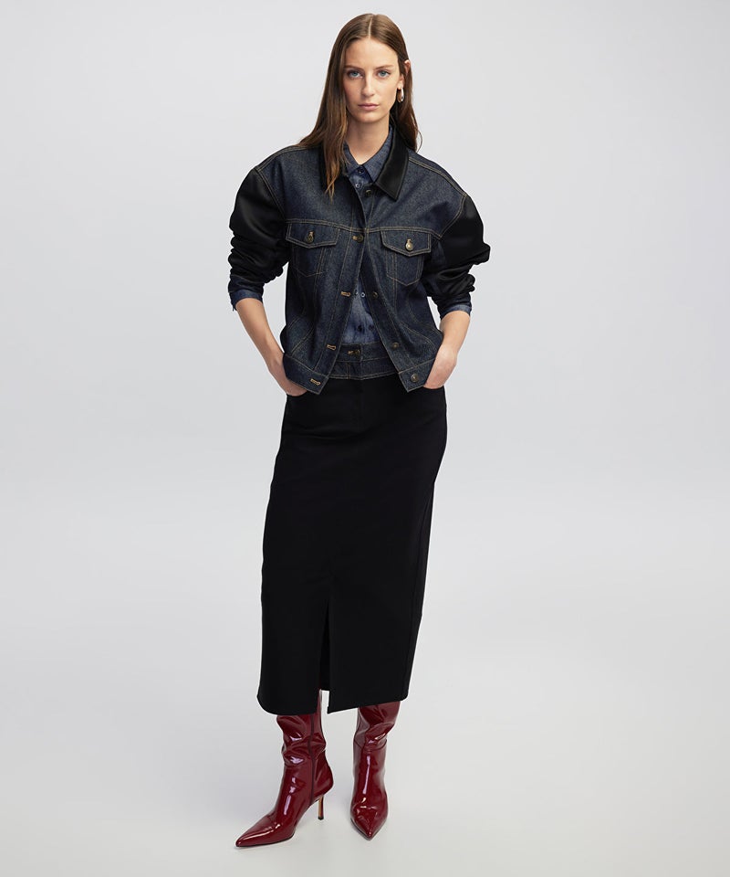 Ipekyol Mixed Media Pencil Skirt - Image 1